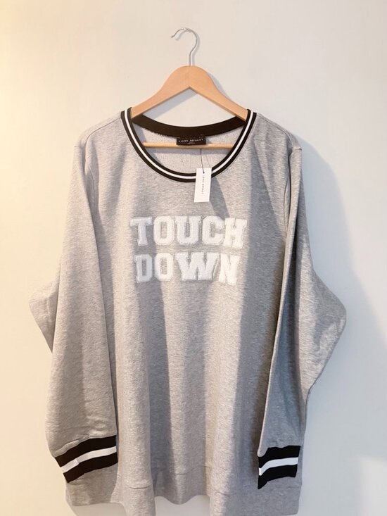 Lane Bryant Tops - Lane Bryant 26/28 Touch Down Grey Varsity Sweatshirt NWT